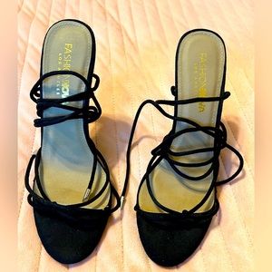 Black fashion nova lace up heels